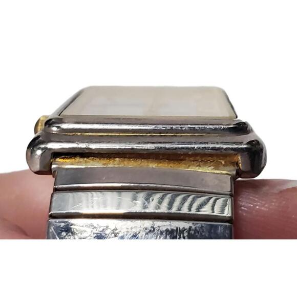 Vintage CHOICE Quartz Watch Hong Kong Rectangular Face Stretch Band New Battery - Picture 14 of 15